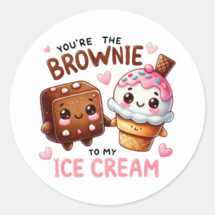 Du bist der Brownie zu My Ice Cream - Magnet Runder Aufkleber