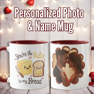 "Du bist der Butter für mein Brot", Custom Valenti Tasse