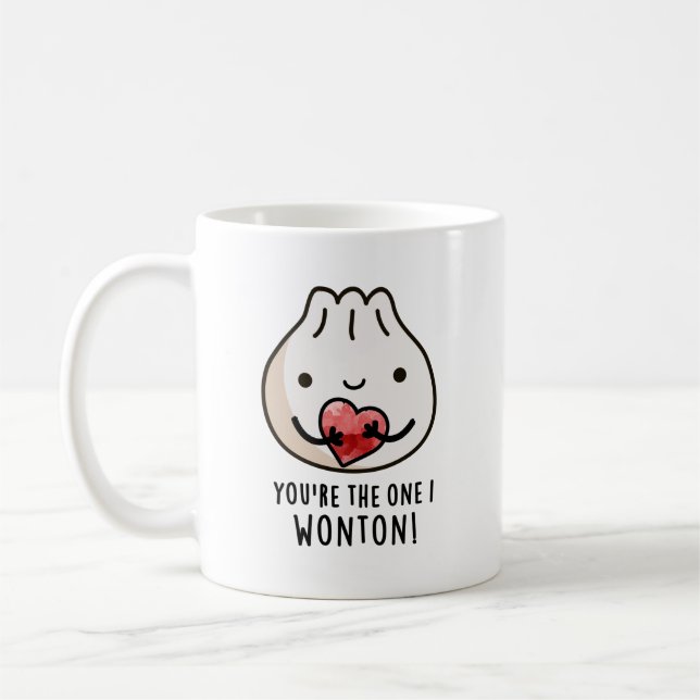 Du bist der, den ich Wonton Funny Food Dimsum Pun Kaffeetasse (Links)