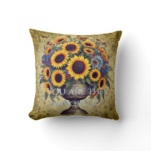 "Du bist der Favorit!" Floral Pillow