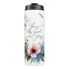 Du bist der Gott, der Bleibe, Aquarellblume Thermosbecher