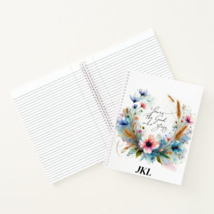Du bist der Gott, der bleibt, Aquarell-Blumen Notizbuch