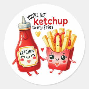 Du bist der Ketchup to My Fries -Sticker Runder Aufkleber