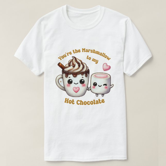 Du bist der Marshmallow zu meinem Herzen - Niedlic T-Shirt (Design vorne)