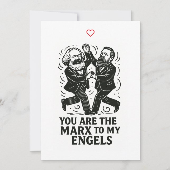 Du bist der Marx zu meiner Engels Valentine Card Einladung (Vorderseite)