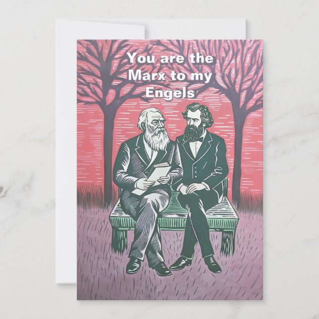 Du bist der Marx zu meiner Engels Valentine Card Feiertagskarte (Vorderseite)