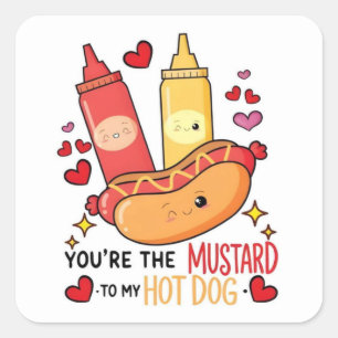 Du bist der Senf zu meiner Hot Dog-Liebe Aufkleber