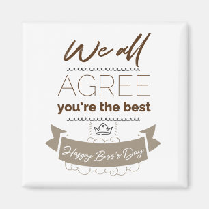 Du bist die beste, Happy Boss's Day Card Magnet