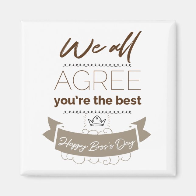 Du bist die beste, Happy Boss's Day Card Magnet (Vorne)