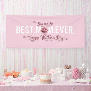 Du bist die beste Mama je Muttertag Rosa Rose Banner