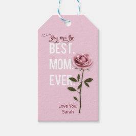 Du bist die beste Mama je Muttertag Rosa Rose Geschenkanhänger