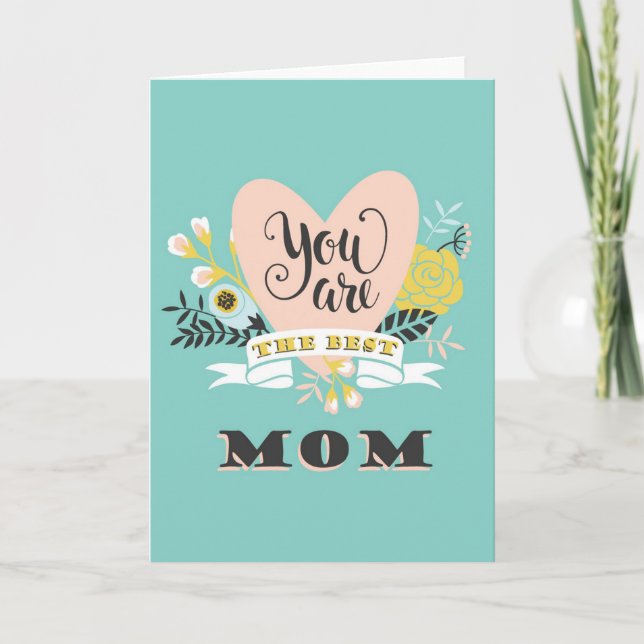 Du bist die beste Mama Karte (Vorderseite)
