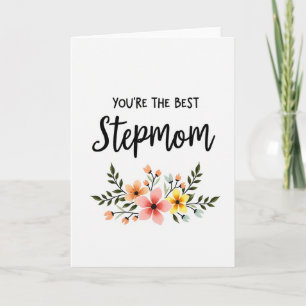 Du bist die beste Stiefmutter Floralkarte Karte