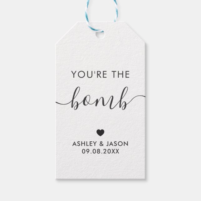 Du bist die Bombe, heiße Schokoladenbombe oder die Geschenkanhänger (Vorderseite)