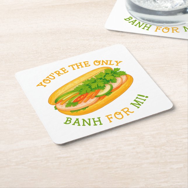 Du bist die einzige Banh für Mi! Rechteckiger Pappuntersetzer (angewinkelt)