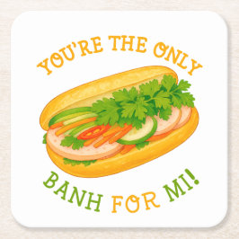 Du bist die einzige Banh für Mi! Rechteckiger Pappuntersetzer