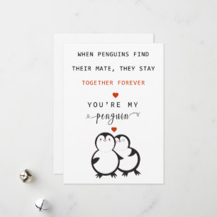 Du bist die Grußkarte meines Pinguin Valentine Feiertagskarte