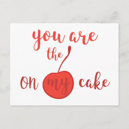 Du bist die Kirsche auf meinem Kuchen | Romantisch Postkarte