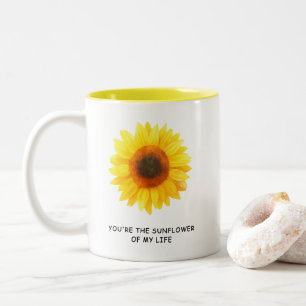 Du bist die Sonnenblume meines Lebens Wasserfarben Zweifarbige Tasse