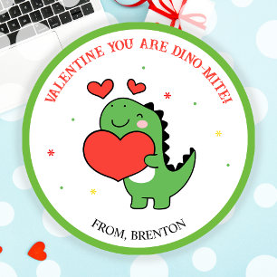 Du bist Dino-Mite Dinosaur Valentinstag Stickers