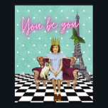 Du bist du, die die Kunst des Pops der Mädchen bes Poster<br><div class="desc">Spaß und Funky Vignette hat eine bestärkende Botschaft für alle,  die versuchen,  ihre Wahrheit zu leben. Vintage Foto- und Schulmädchen-Ausschnitte,  Neon "You be you"-Text und ein funky Schachbrett und Eiffelturm Hintergrund.</div>