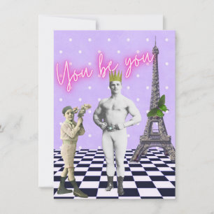 Du bist du funky Vintage Strongman Flat Card