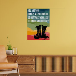 Du bist du Regenbogenkampfstiefel Poster