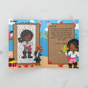 Du bist ein A-Maze-ing Black Girls Pirate Geburtst Karte