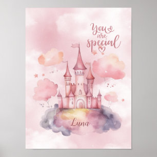 Du bist ein besonderer Ort auf der rosa Wolke Poster