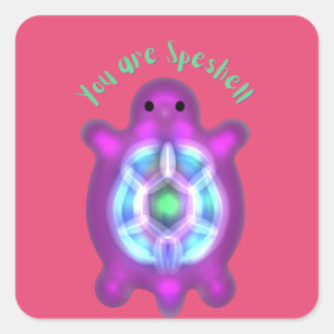 Du bist ein besonderer Turtle-Personalisierungsges Quadratischer Aufkleber