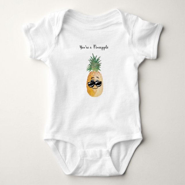 Du bist ein feiner Apfel, Ananas Pun Onsie Baby Strampler (Vorderseite)