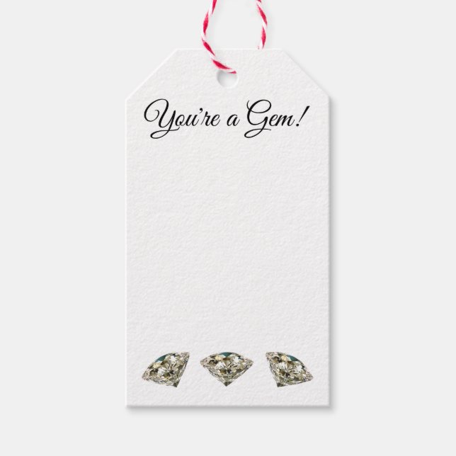"Du bist ein Gem!" Geschenkanhänger (Vorderseite)