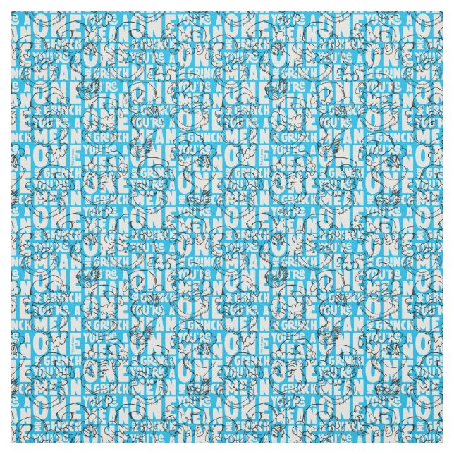 Du bist ein Gemeines Mr. Grinch Blue Pattern Stoff (Muster)