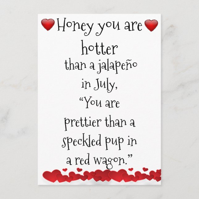 Du bist ein heißes Baby Begleitkarte (Vorderseite)