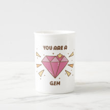 Du bist ein Juwel Cute Motivational Pink Gem Kaffe