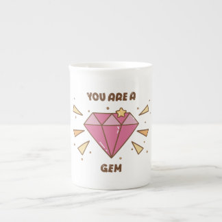 Du bist ein Juwel Cute Motivational Pink Gem Kaffe Prozellantasse