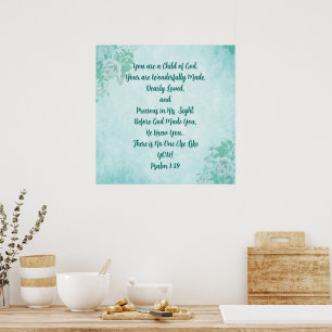 Du bist ein Kind Gottes Poster Wandkunst Schrift