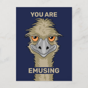 Du bist ein lustiger Emu Pun Postkarte