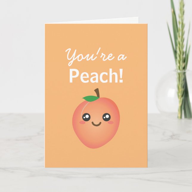 Du bist ein Peach! Niedlich und lustig Sweet Viele Dankeskarte (Vorderseite)
