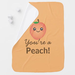 Du bist ein Peach Sweet Kawaii Niedlich Funny Fein Babydecke