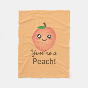 Du bist ein Peach Sweet Kawaii Niedlich Funny Fein Fleecedecke