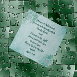 Du bist ein Puzzle-Kinderspiel-Skript Puzzle<br><div class="desc">Schönes Puzzle für jedermann! Punkt 1:39 Ein großes Versprechen Gottes,  das dir sagt,  wie besonders du Ihm bist! Aquamariner Hintergrund mit Blumendesign.</div>