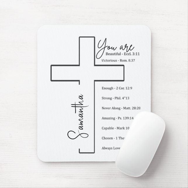 Du bist ein schönes Kreuz personalisiert Mousepad (Mit Mouse)
