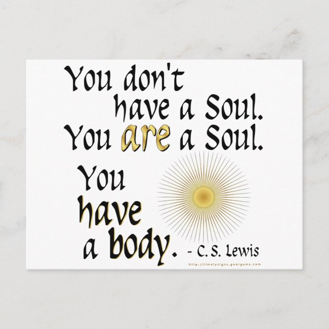 Du bist ein Soul... Postkarte (Vorderseite)