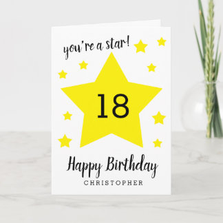 Du bist ein Star 18. Geburtstag Karte