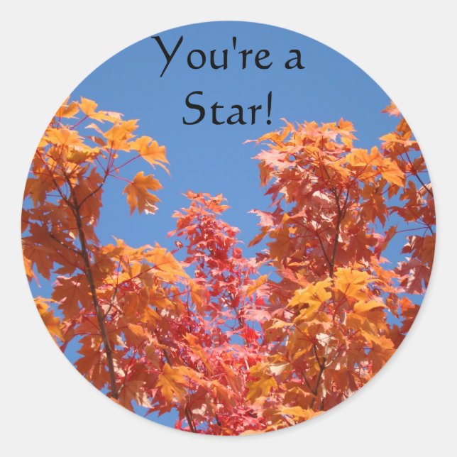Du bist ein Star! Aufkleber Fall Tree Blätter Blue (Vorderseite)