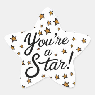 "Du bist ein Star" Aufkleber – Goldene Sterne und