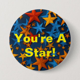 "Du bist ein Stern!" Abzeichen der farbenfrohen St Button