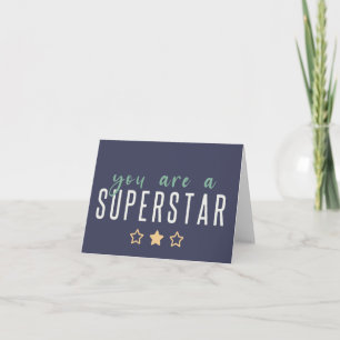 Du bist ein Superstar   Modern Navy Gold Star Held Karte
