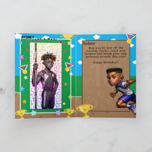 Du bist ein verrückter Black Boys Track Star zum G Karte